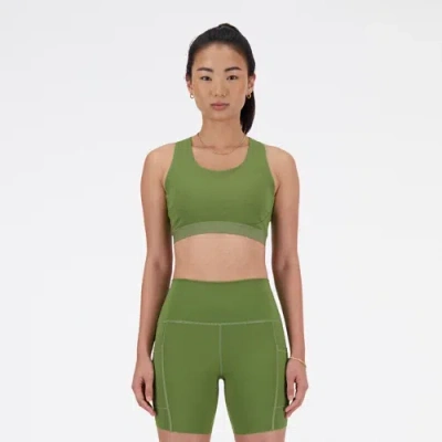 New Balance Women's Nb Sleek Medium Support Pocket Sports Bra In Green