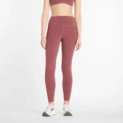 New Balance Women's Nb Sleek Pocket High Rise Legging 25" In Brown