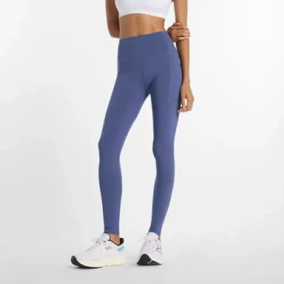 New Balance Women's Nb Sleek Pocket High Rise Legging 27" In Blue