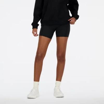 New Balance Women's Nb Sleek Pocket High Rise Short 6" In Black