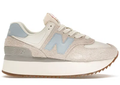 Pre-owned New Balance Women's  574 Plus Sneakers In Reflection/rain Cloud/white