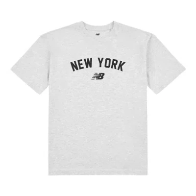 New Balance Women's New York City Cropped Logo T-shirt In Gray