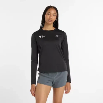 New Balance Women's Nyc Marathon Athletics Long Sleeve Shirt In Black