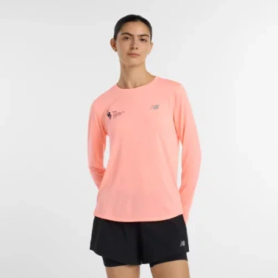 New Balance Women's Nyc Marathon Athletics Long Sleeve Shirt In Pink