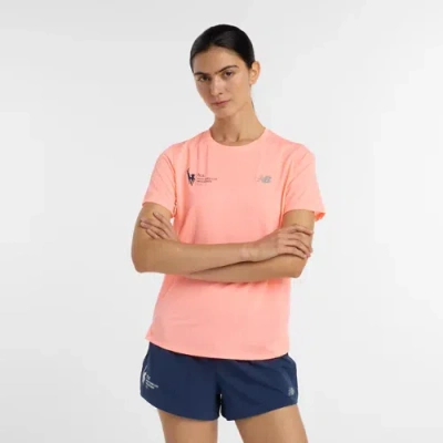 New Balance Women's Nyc Marathon Athletics T-shirt In Pink