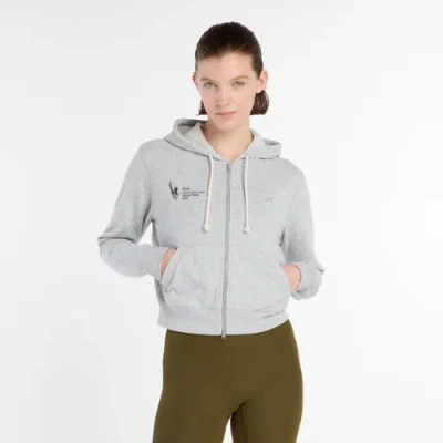 New Balance Women's Nyc Marathon Coastal Fleece Full Zip In Gray