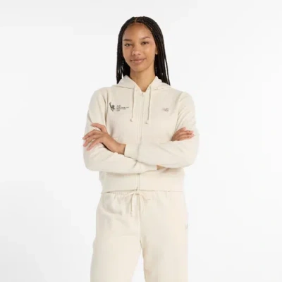 New Balance Women's Nyc Marathon Coastal Fleece Full Zip In Neutral