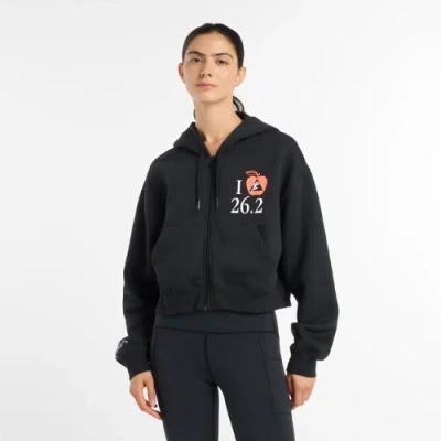 New Balance Women's Nyc Marathon Fleece Full Zip In Black