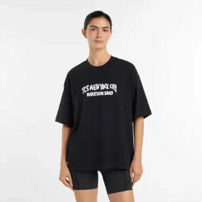New Balance Women's Nyc Marathon Oversized T-shirt In Black