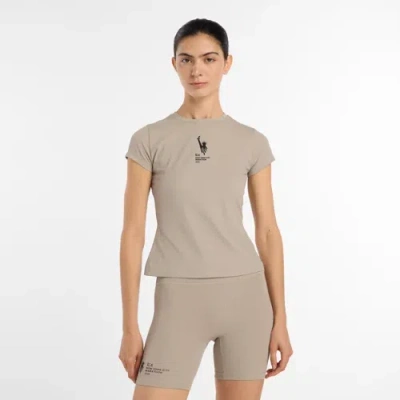 New Balance Women's Nyc Marathon Ribbed Fitted T-shirt In Neutral