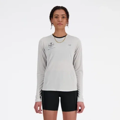 New Balance Women's Rbc Brooklyn Half Athletics Long Sleeve In Grey
