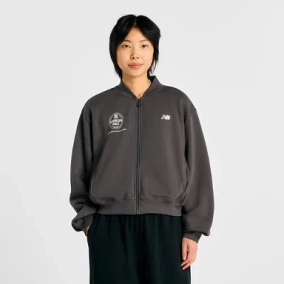 New Balance Women's Rbc Brooklyn Half French Terry Bomber In Blue