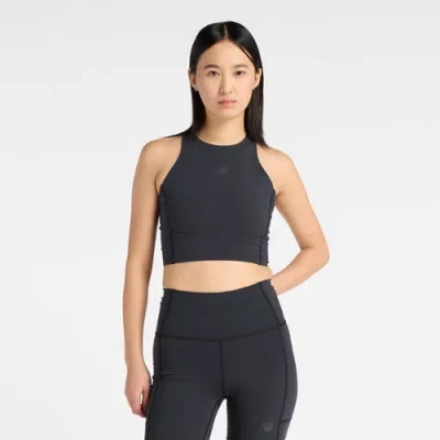 New Balance Women's Rc Elite Storage Crop Tank Top In Black