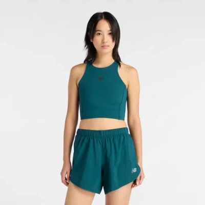 New Balance Women's Rc Elite Storage Crop Tank Top In Green