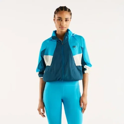 New Balance Women's Rc Jacket In Blue Polywoven, Size X-small