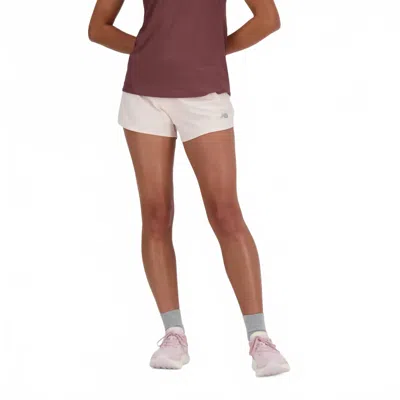 New Balance Women's Rc Mid Rise Short In Peach Blossom In White