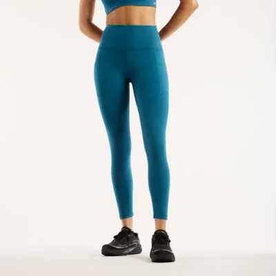 New Balance Women's Rc Pocket Legging 25" In Blue Poly Knit, Size Small