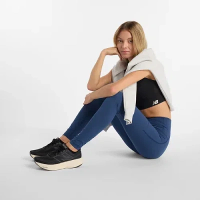 New Balance Women's Nb Sleek Pocket High Rise Legging 27" In Blue