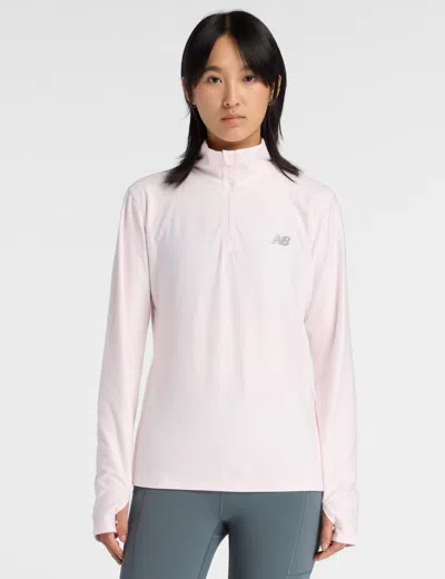 New Balance Women's Sport Essentials Space Dye 1/4 Zip In Pink