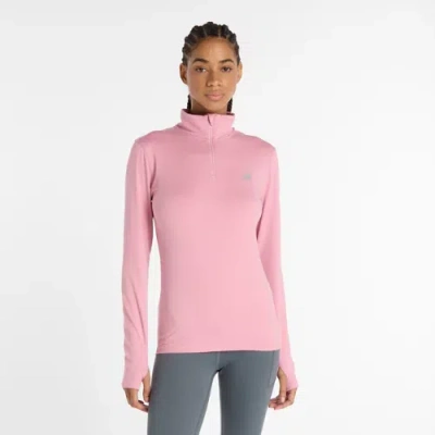 New Balance Women's Sport Essentials Space Dye 1/4 Zip Shirt In Pink