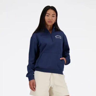 New Balance Women's Sportswear's Greatest Hits Quarter Zip Shirt In Blue