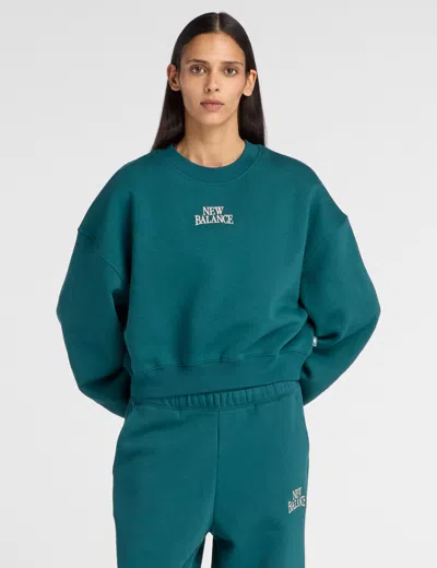 New Balance Women's Trackside Fleece Crew In Green