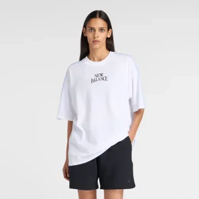 New Balance Women's Trackside Oversized T-shirt In White