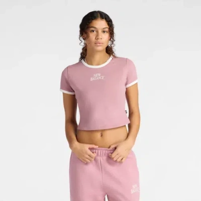 New Balance Women's Trackside Ringer T-shirt In Pink