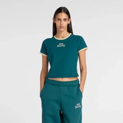New Balance Women's Trackside Ringer T-shirt In Green