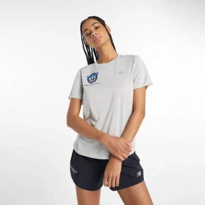 New Balance Women's United Airlines Nyc Half Athletics T-shirt In Grey