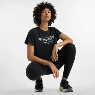 New Balance Women's United Airlines Nyc Half Relaxed Graphic T-shirt In Black