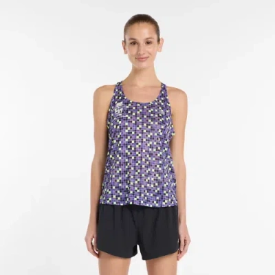 New Balance Women's United Airlines Nyc Half Women's Printed Rc Essential Tank Top In Purple
