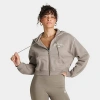 New Balance Women's Varsity Crop Full-zip Hoodie In Gray
