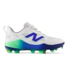 New Balance Women's Velo V4 Molded Lab Work Softball Shoes In White/blue
