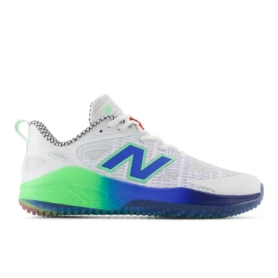 New Balance Women's Velo V4 Turf-trainer Lab Work Softball Shoes In White/blue