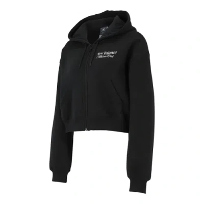 New Balance Women's Waist Length Full Zip Hoodie In Black