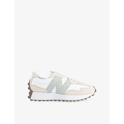 New Balance Womens Angora White Silver Moss 327 Suede And Leather Trainers