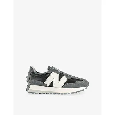 New Balance Womens  327 Suede And Leather Trainers In Gray