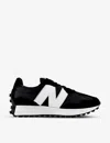 New Balance Womens 327 Suede And Mesh Low-top Trainers Black White In Black