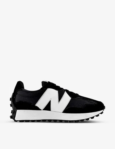 New Balance Womens 327 Suede And Mesh Low-top Trainers Black White