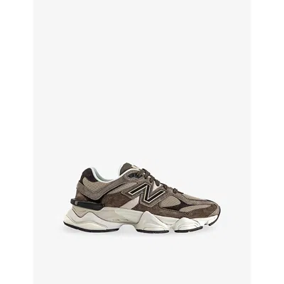 New Balance Womens Brown Orewood White 9060 Suede And Mesh Trainers