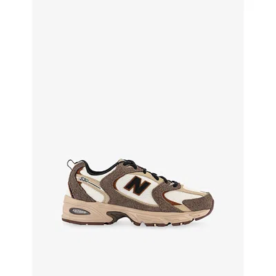 New Balance Womens Dark Mushroom Mr530 Suede And Mesh Low-top Trainers In Brown