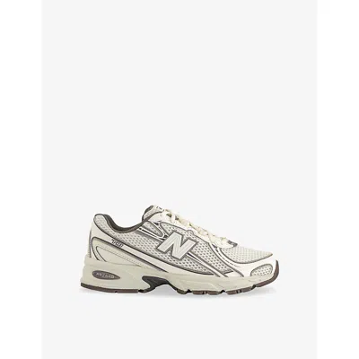 New Balance Womens Metallic White Brown 740 V2 Woven Trainers In Neutral