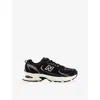 New Balance Womens Black White Leopard Mr530 Suede And Mesh Trainers In Black