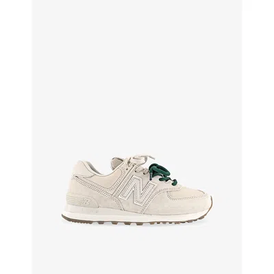 New Balance Womens Black Darker Sea Sal 574 Suede Trainers Eur 40 / 7 Uk In Neutral