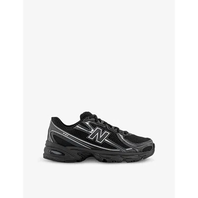 NEW BALANCE WOMENS BLACK METALLIC 740 V2 LOGO-EMBROIDERED MESH LOW-TOP TRAINERS