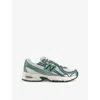New Balance Womens White Green 740 V2 Logo-embroidered Mesh Low-top Trainers In White Green