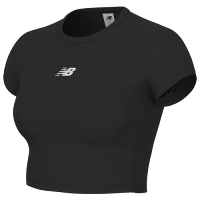 New Balance Womens  Harmony Fitted T-shirt In Black/white