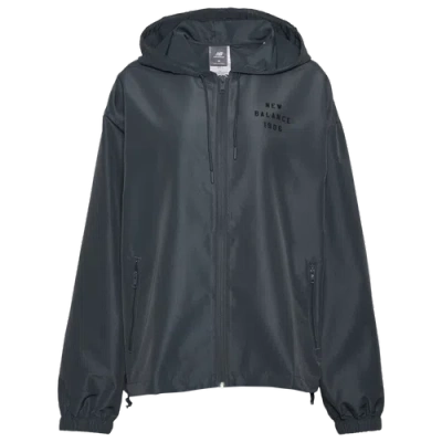 New Balance Womens  Iconic Collegiate Woven Jacket In Grey/grey