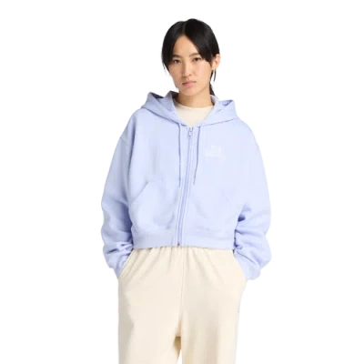 New Balance Womens  Linear Heritage Fleece Full-zip In Blue